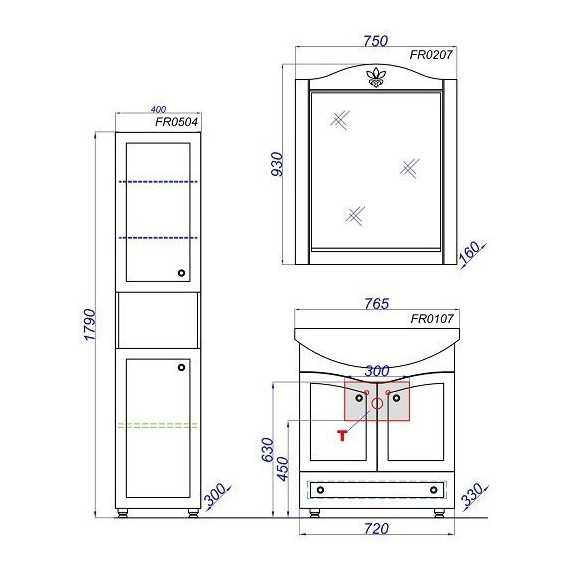 Зеркало Aqwella Франческа Л75 см FR0207 - фото 5