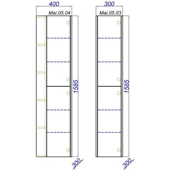 Пенал подвесной Aqwella Miami 30 см Mai.05.03, белый/беленный дуб - фото 4