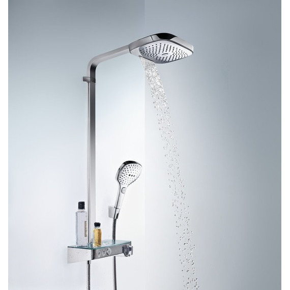 Душевая стойка с термостатом Hansgrohe Raindance Select E 300 Showerpipe 27127400, белый/хром - фото 2