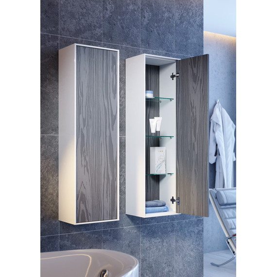 Пенал подвесной Aqwella Genesis П35/MG 35 см GEN0535MG, белый/серый - фото 4