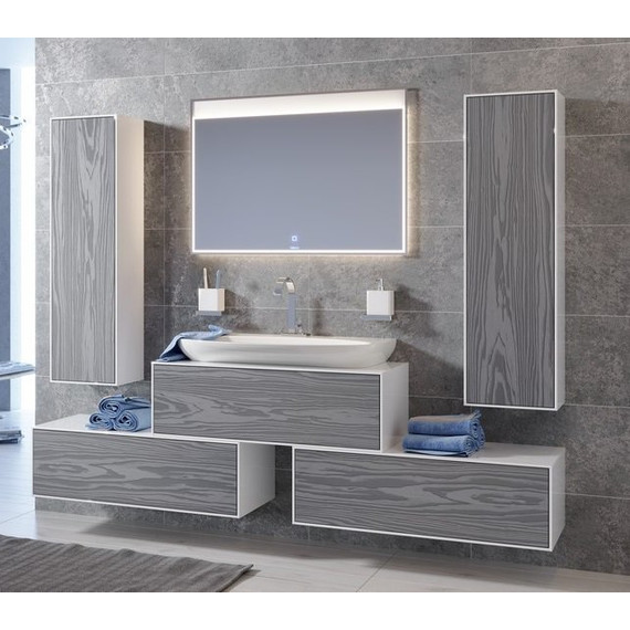 Пенал подвесной Aqwella Genesis П35/MG 35 см GEN0535MG, белый/серый - фото 5