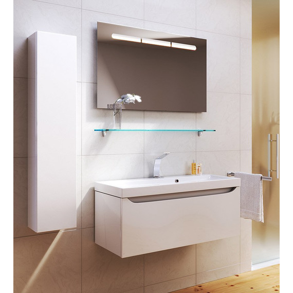 Тумба подвесная с раковиной Aqwella Verona 100 см Ver.01.10/W, Цвет фасада: белый - фото 2