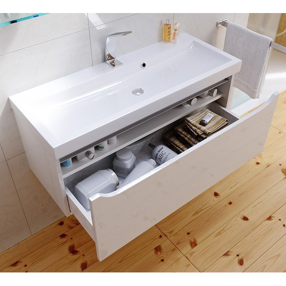 Тумба подвесная с раковиной Aqwella Verona 100 см Ver.01.10/W, Цвет фасада: белый - фото 3