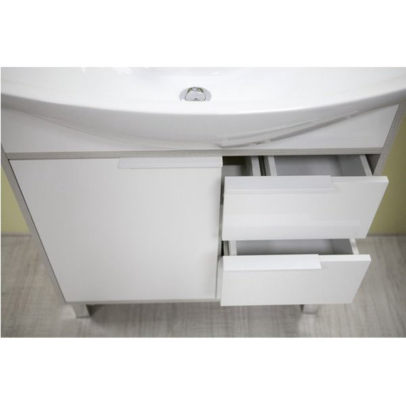 Тумба напольная с раковиной Aquaton Рико 80 см 1A2154K1RIB90, белый/ясень - фото 6