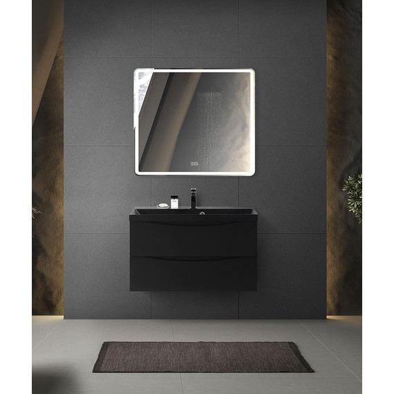 Тумба подвесная с раковиной BelBagno MARINO-900-2C-SO-NL-P 90 см, Nero Lucido (раковина BB900/450-LV-ART-AST-NERO) - фото 6