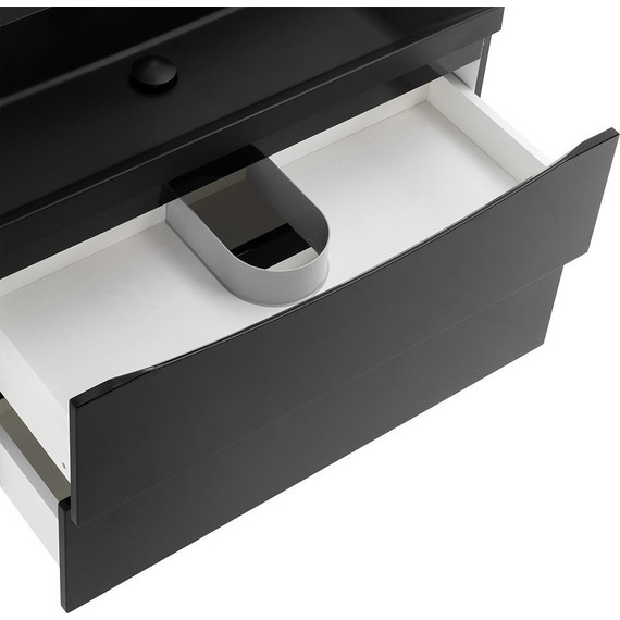 Тумба подвесная с раковиной BelBagno MARINO-900-2C-SO-NL-P 90 см, Nero Lucido (раковина BB900/450-LV-ART-AST-NERO) - фото 2