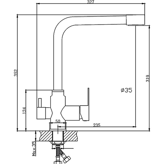 Смеситель для кухни Haiba HB76802, цвет нержавеющая сталь - фото 2