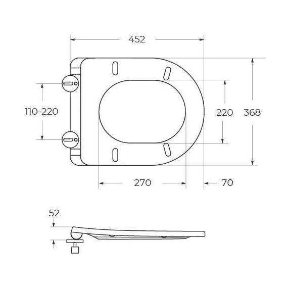Унитаз подвесной безободковый Cezares Stream-Tor CZR-2426-TH-TOR/SC с тонкой крышкой микролифт (Система смыва торнадо) - фото 11