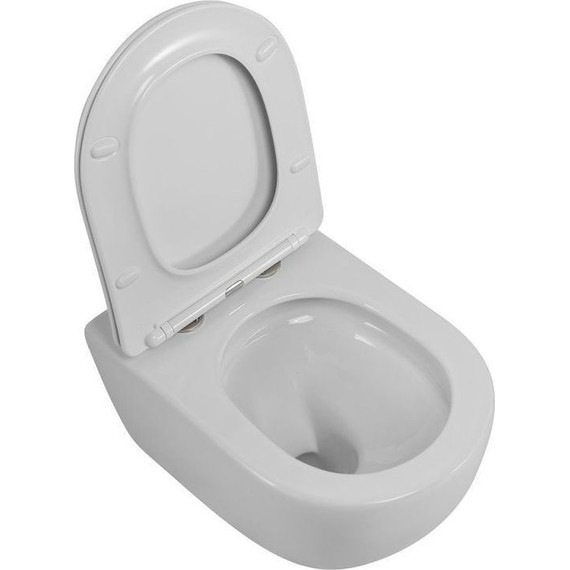 Унитаз подвесной безободковый Cezares Stream-Tor CZR-2426-TH-TOR/SC с тонкой крышкой микролифт (Система смыва торнадо) - фото 7