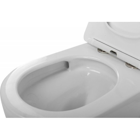 Унитаз подвесной безободковый Cezares Stream-Tor CZR-2426-TH-TOR/SC с тонкой крышкой микролифт (Система смыва торнадо) - фото 8