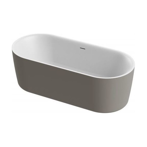 Ванна отдельностоящая Cezares Metauro 180x80 см METAURO-INT-Central-180-80-60-G-W-MATT, серый матовый - фото 