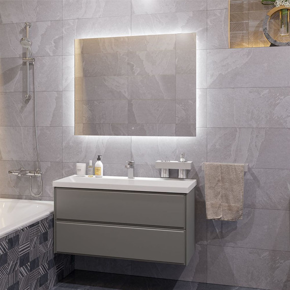 Тумба подвесная с раковиной Mirsant Dante 60 см (раковина Style 60) серый матовый - фото 3