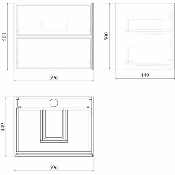 Тумба подвесная с раковиной Mirsant Dante 60 см (раковина Style 60) серый матовый - фото 10