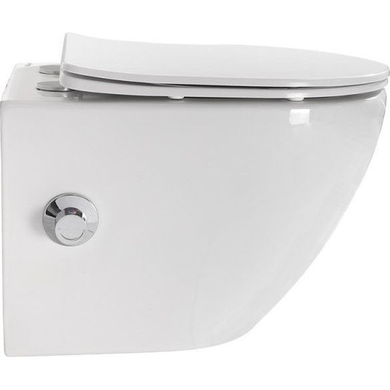 Инсталляция с подвесным унитазом комплект: Grohe Solido 38811KF0 с подвесным безободковым унитазом-биде BelBagno Uno BB3105CHR-BS/SC сиденье микролифт, крепление, кнопка смыва чёрная матовая, Цвет производителя: чёрный матовый - фото 4