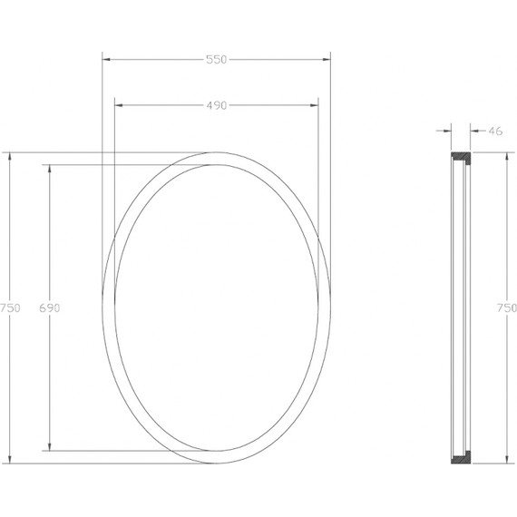 Зеркало Abber Stein 55 см AS6610R, красный - фото 2