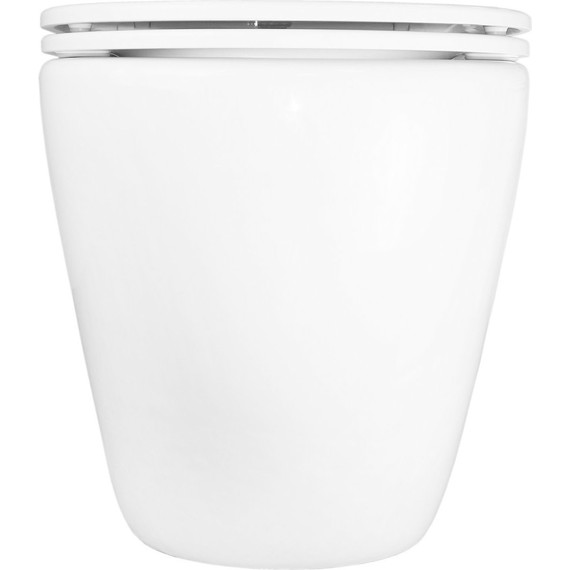 Унитаз приставной безободковый Azario Grado AZ-2141D-UQ1 с тонкой крышкой микролифт (система смыва Торнадо) - фото 11