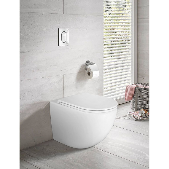 Унитаз приставной безободковый Azario Grado AZ-2141D-UQ1 с тонкой крышкой микролифт (система смыва Торнадо) - фото 15