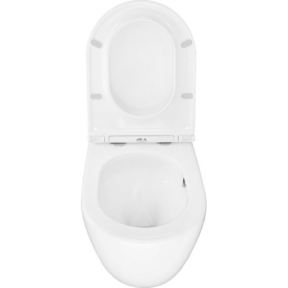 Унитаз приставной безободковый Azario Grado AZ-2141D-UQ1 с тонкой крышкой микролифт (система смыва Торнадо) - фото 6