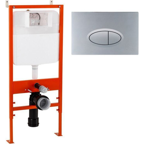 Инсталляция с подвесным унитазом комплект: BelBagno BB026/BB050CR.MAT с подвесным безободковым унитазом Niagara Vista NG-9301 сиденье микролифт, крепление, кнопка смыва хром матовый - фото 2