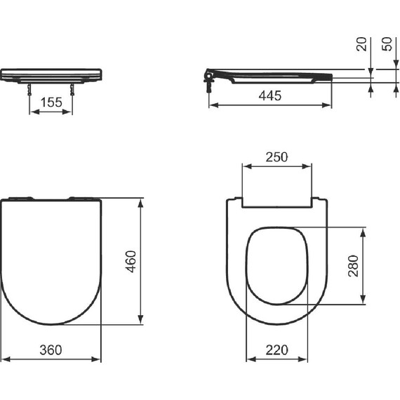 Сиденье с крышкой для унитаза Ideal Standard Blend Curve Sandwitch T520801 - фото 3