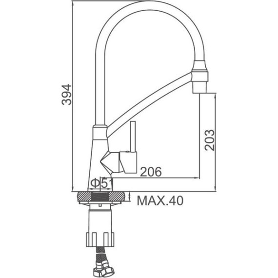 Смеситель для кухни Ledeme L4399D-12, оружейная сталь - фото 2