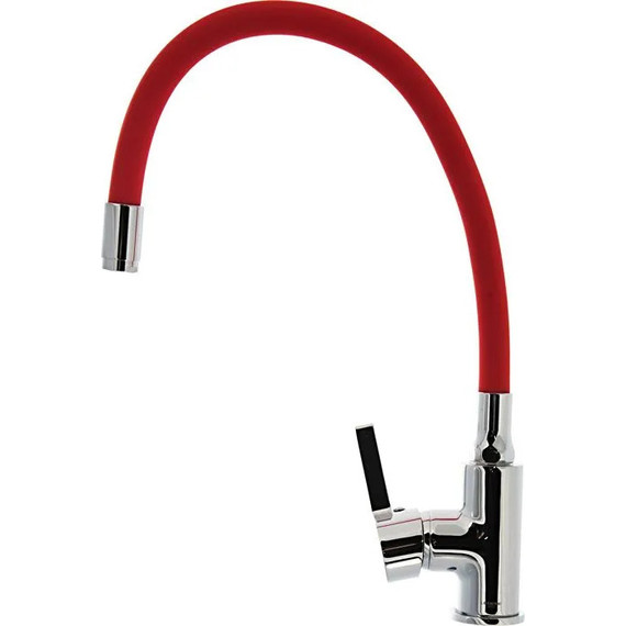 Смеситель для кухни Ledeme L4898-1, хром/красный - фото 5
