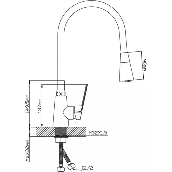 Смеситель для кухни Potato P41167-7, белый матовый - фото 3