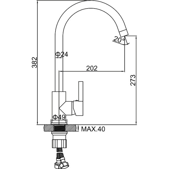 Смеситель для кухни Ledeme L4299D, оружейная сталь - фото 2