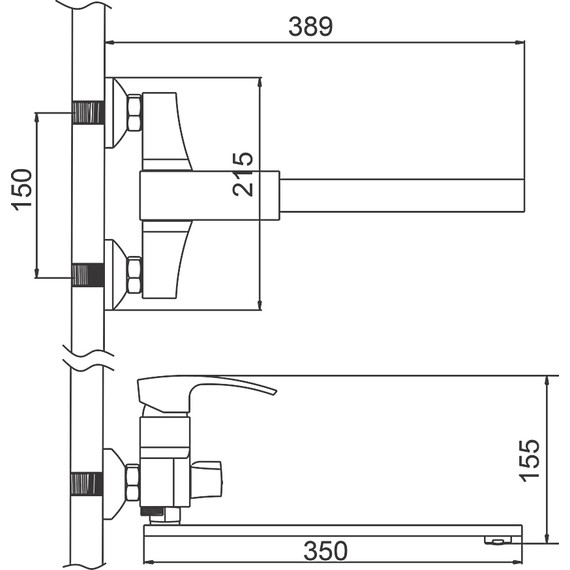 Смеситель для ванны Gerhans K13114Y, золотой сатин, Цвет производителя: золотой сатин - фото 2