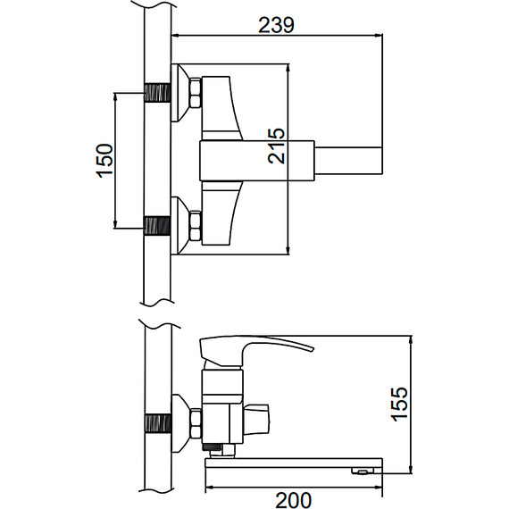 Смеситель для ванны Gerhans K13014, Цвет производителя: хром - фото 13