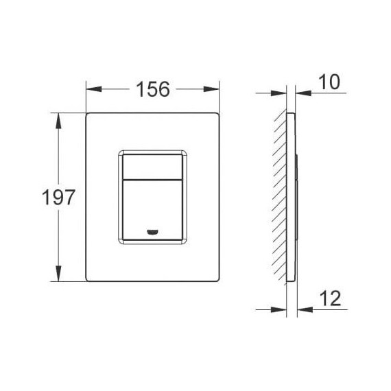 Инсталляция с подвесным унитазом комплект: Grohe Rapid SL 38772001+38732A00 с подвесным безободковым унитазом Ideal Standard Tesi AquaBlade T007901 сиденье микролифт, крепление, кнопка смыва графит глянцевый, Цвет производителя: графит глянцевый - фото 15
