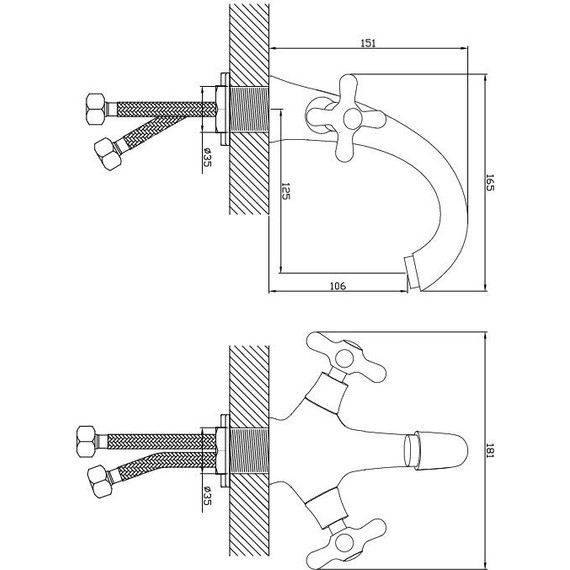 Смеситель для раковины Diadonna D82-110314G, бронза - фото 2