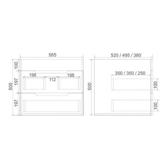 Комплект мебели Mirsant Soho Quadro 60 см (тумба + зеркало) - фото 7
