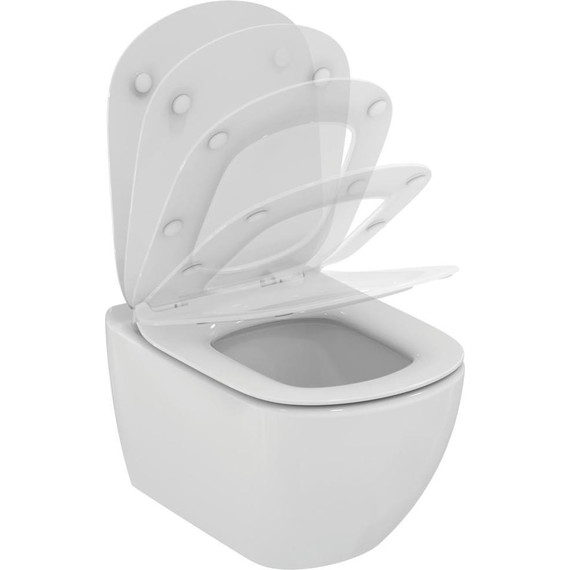 Инсталляция с подвесным унитазом комплект: Grohe Rapid SL 38772001+38732A00 с подвесным безободковым унитазом Ideal Standard Tesi AquaBlade T007901 сиденье микролифт, крепление, кнопка смыва графит глянцевый, Цвет производителя: графит глянцевый - фото 9