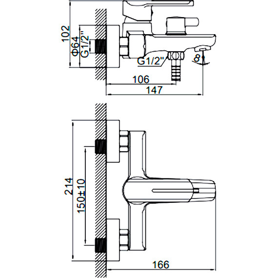 Смеситель для ванны Ledeme L3266 - фото 11