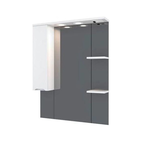 Комплект мебели Mirsant Soho Quadro 80/2 см c доводчиком (тумба + зеркало) - фото 7