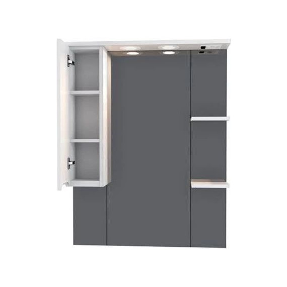 Комплект мебели Mirsant Soho Quadro 80/2 см c доводчиком (тумба + зеркало + пенал) - фото 9