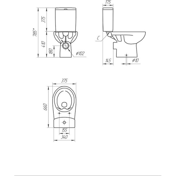 Унитаз-компакт безободковый Cersanit Nature Clean ON 011 3/5 DPL EO Slim A65410 с крышкой микролифт - фото 11