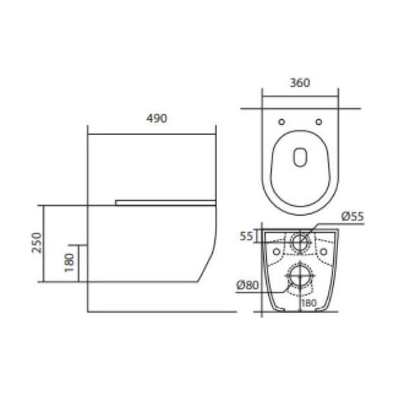 Инсталляция с подвесным унитазом комплект: Grohe Rapid SL 38772001+38732GN0 с подвесным безободковым унитазом Aquatek Европа AQ1106-00 сиденье микролифт, крепление, кнопка смыва золото матовое, Цвет производителя: золото матовое - фото 12