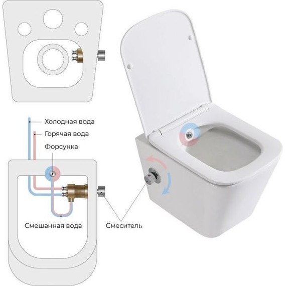 Инсталляция с подвесным унитазом комплект: Grohe Rapid SL 38772001+38732A00 с подвесным безободковым унитазом-биде BelBagno Due BB3103CHR-BS/SC сиденье микролифт, крепление, кнопка смыва графит глянцевый, Цвет производителя: графит глянцевый - фото 20