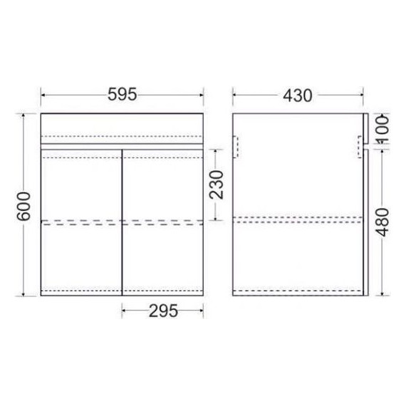 Комплект мебели Mirsant Next 60 см (раковина Next 60), белый (тумба + зеркало + пенал) - фото 13
