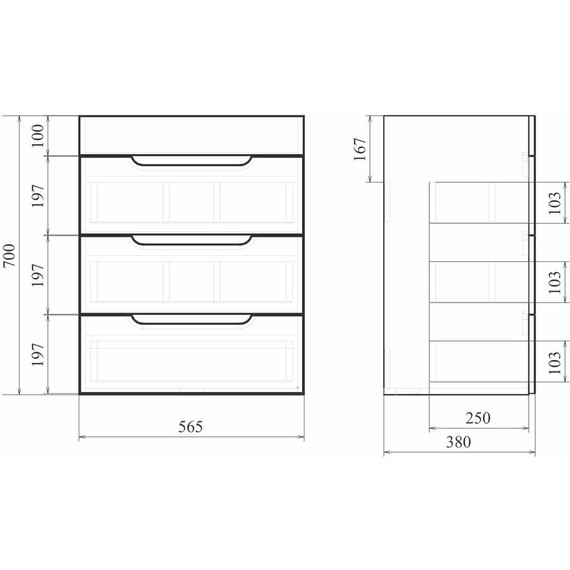 Комплект мебели Mirsant Soho quadro 60 см, белый (тумба + зеркало + пенал) - фото 13