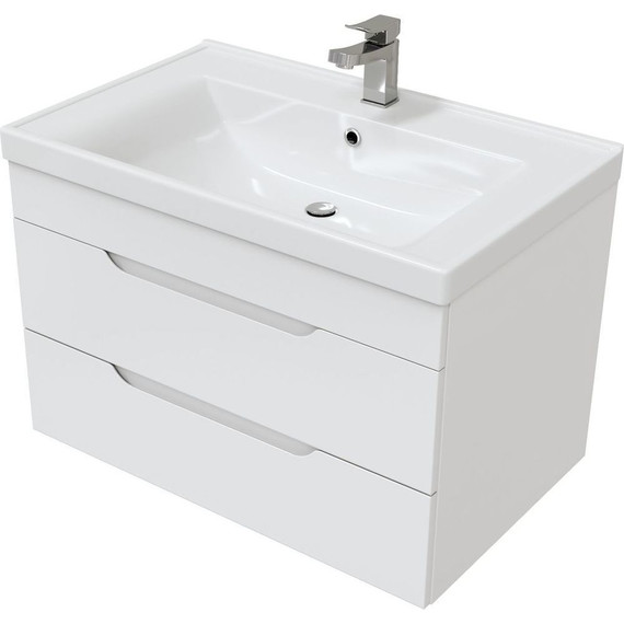 Комплект мебели Mirsant Soho Quadro 80 см (тумба + зеркало + пенал) - фото 3