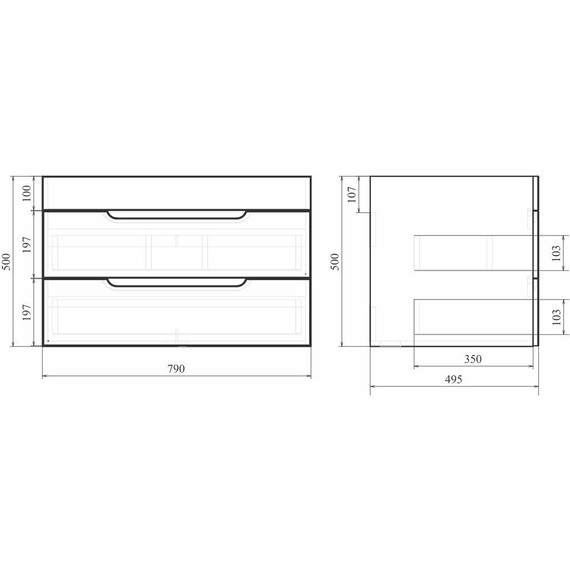 Комплект мебели Mirsant Soho Quadro 80 см (тумба + зеркало + пенал) - фото 14
