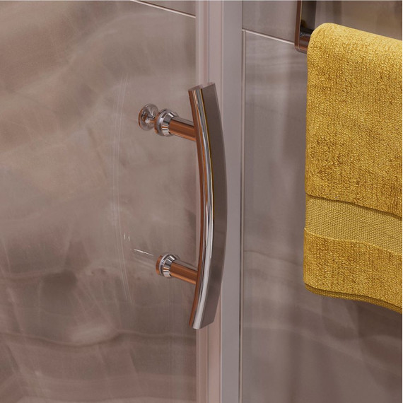 Душевая дверь Mirsant Neo 125-130 см, хром/прозрачное - фото 4