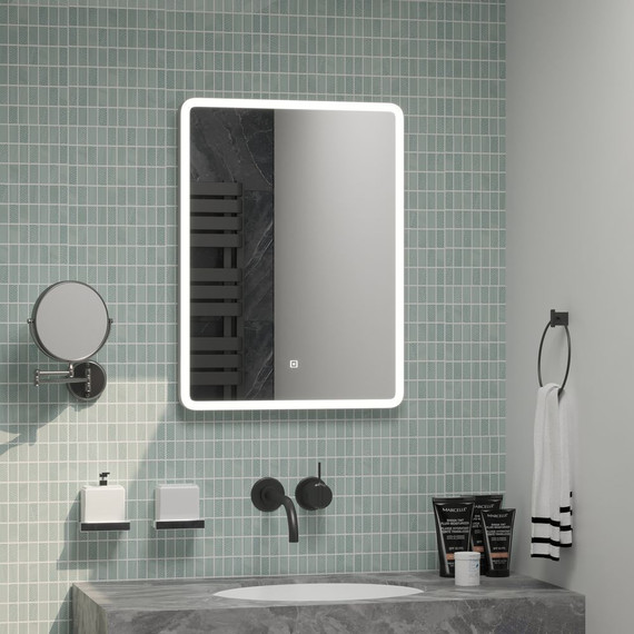 Комплект мебели Mirsant Soho Quadro 60 см (тумба + зеркало) - фото 11