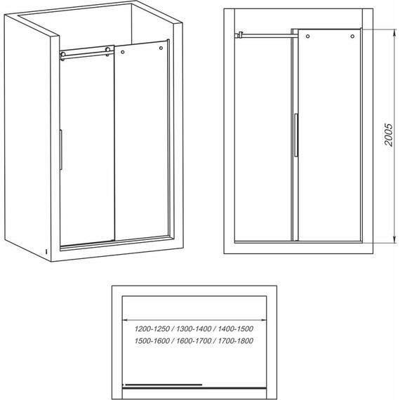 Душевая дверь Mirsant Vector 2 130-140 см (стекло 8 мм) хром/прозрачное - фото 4