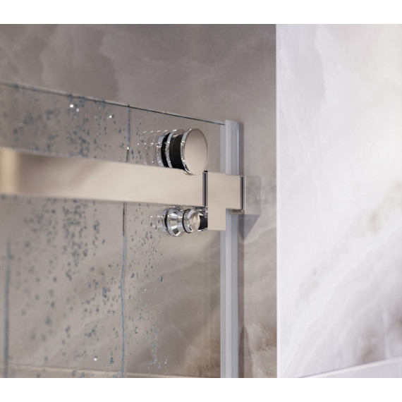 Душевая дверь Mirsant Vector 1 120-125 см (стекло 8 мм) хром/прозрачное - фото 3