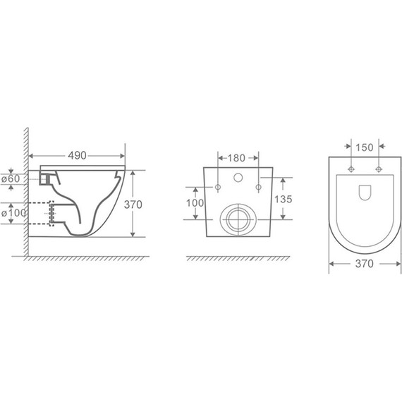 Инсталляция с подвесным унитазом комплект: Grohe Rapid SL 38772001+38732WM0 с подвесным безободковым унитазом Azario Grado AZ-0046 SP сиденье микролифт, крепление, кнопка смыва белый матовый, Цвет производителя: белый матовый - фото 25
