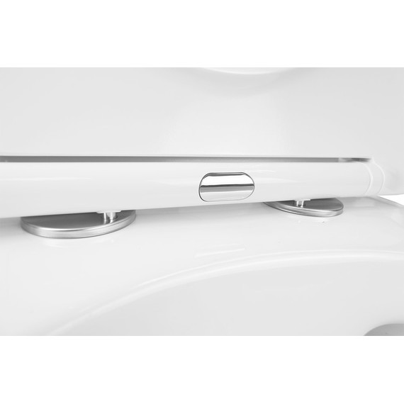 Инсталляция с подвесным унитазом комплект: Grohe Rapid SL 38772001 с подвесным безободковым унитазом Azario Grado AZ-0046 SP сиденье микролифт, крепление, кнопка смыва хром, Цвет производителя: хром - фото 9